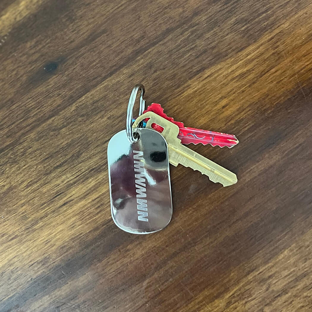 Diamond Engraved Metal Keychain