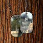 Diamond Engraved Dog Tag Necklace