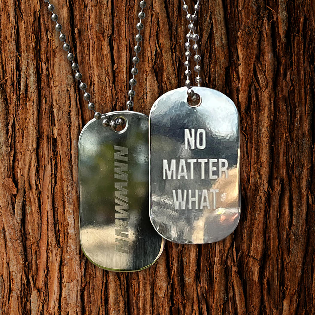 Diamond Engraved Dog Tag Necklace